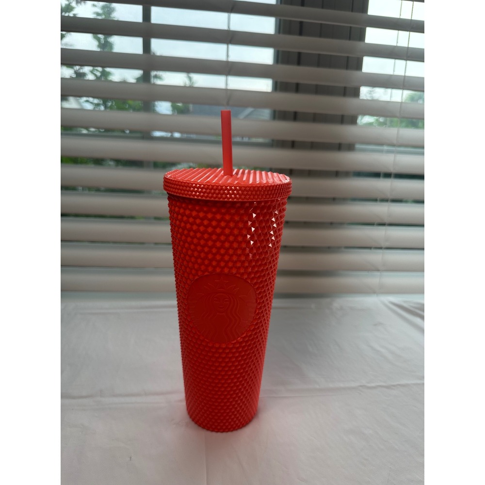 Starbucks Hot pink Studded Venti Tumbler 24oz Cold Cup Grid Texture